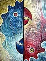 Pastel on canson paper sketch entitled 'Attraction'